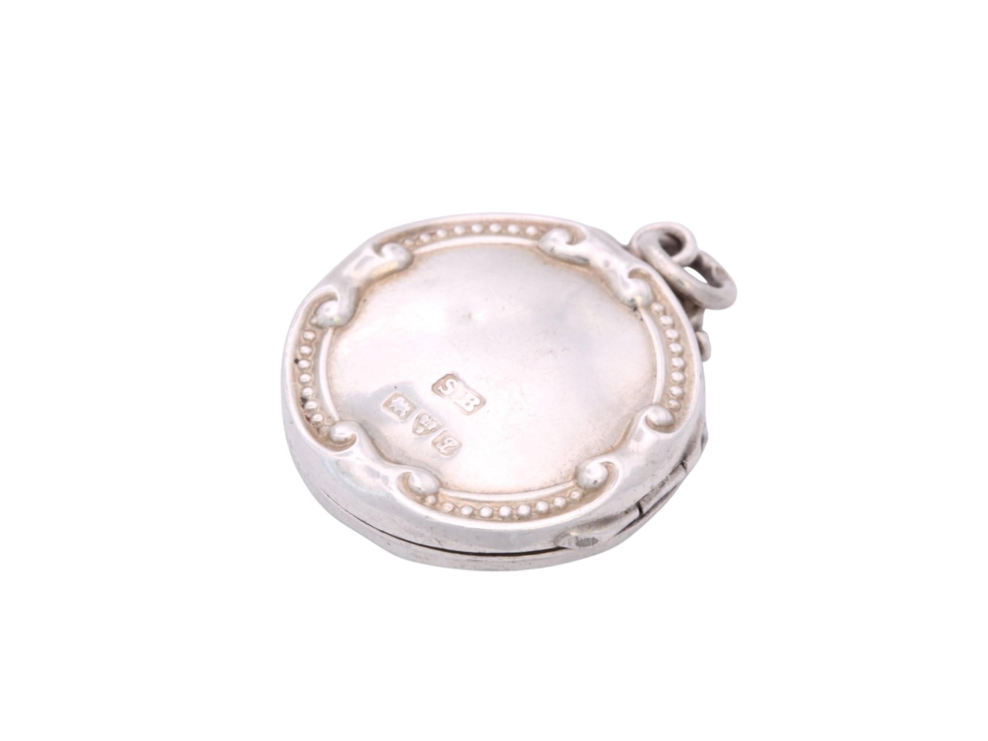 Antique Edwardian Sterling Silver Engraved Locket | 1911 — view 11