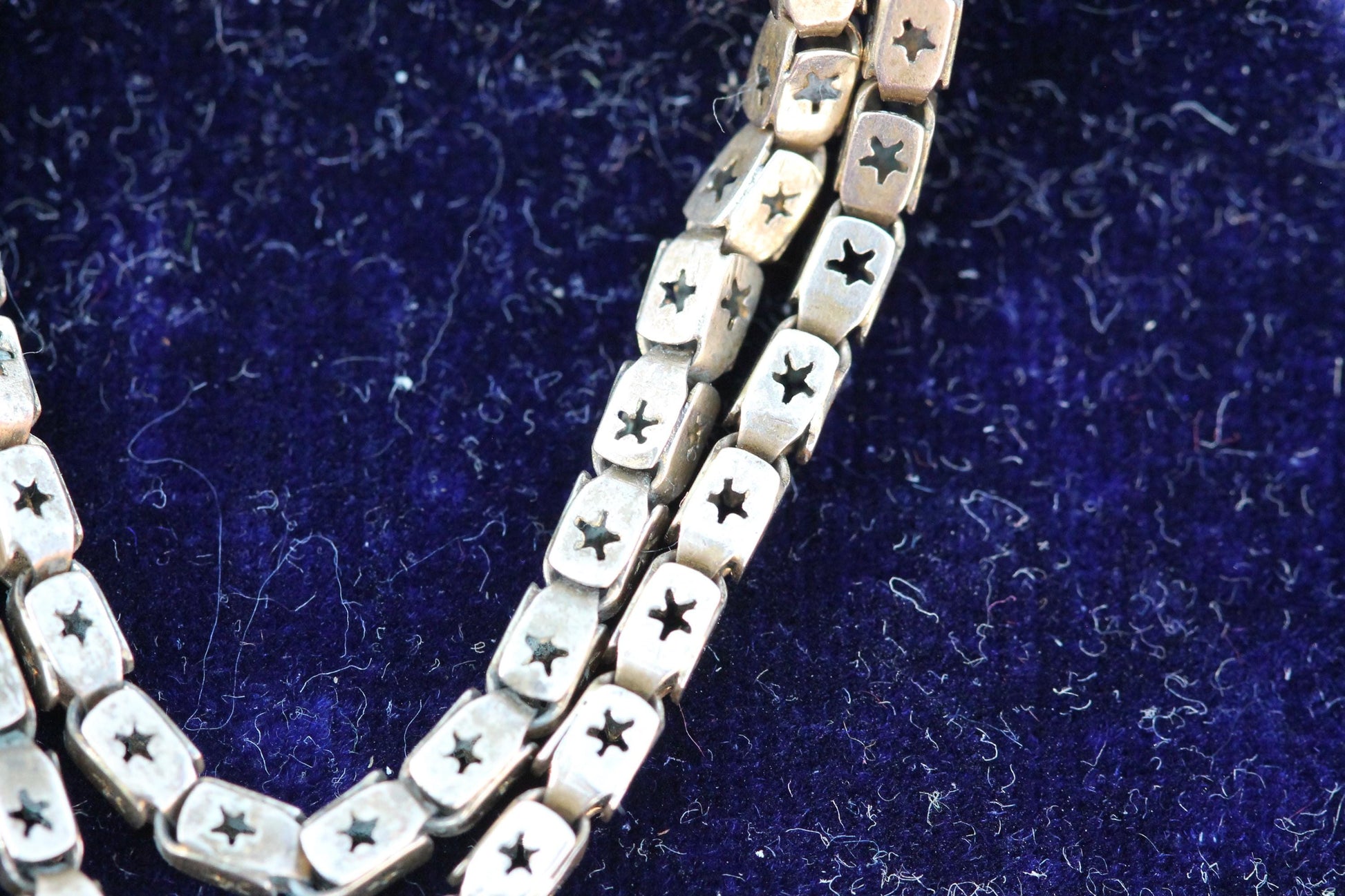 Antique Victorian 9ct Rolled Gold Star Pierced Long Guard Chain c.1890 — view 8