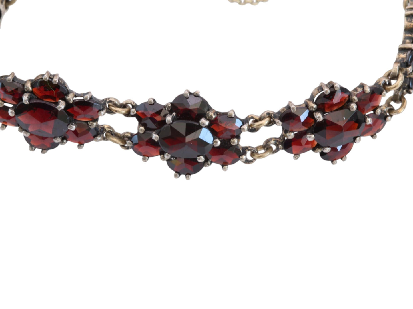 Antique Victorian Bohemian Garnet Bracelet | 9ct Rolled Gold c.1890 — view 4