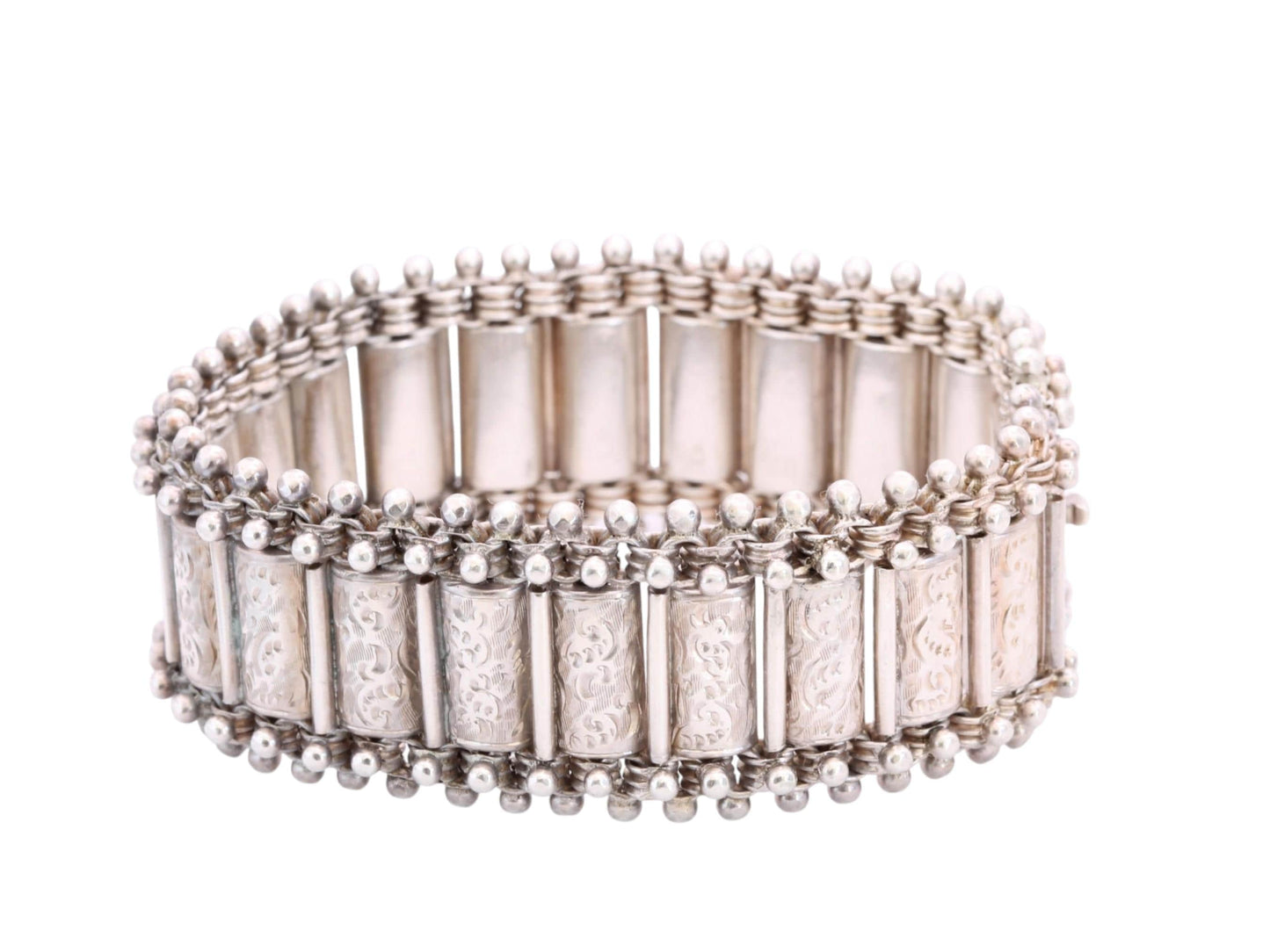 Reverse of Victorian silver bracelet showing 1880 diamond registration mark