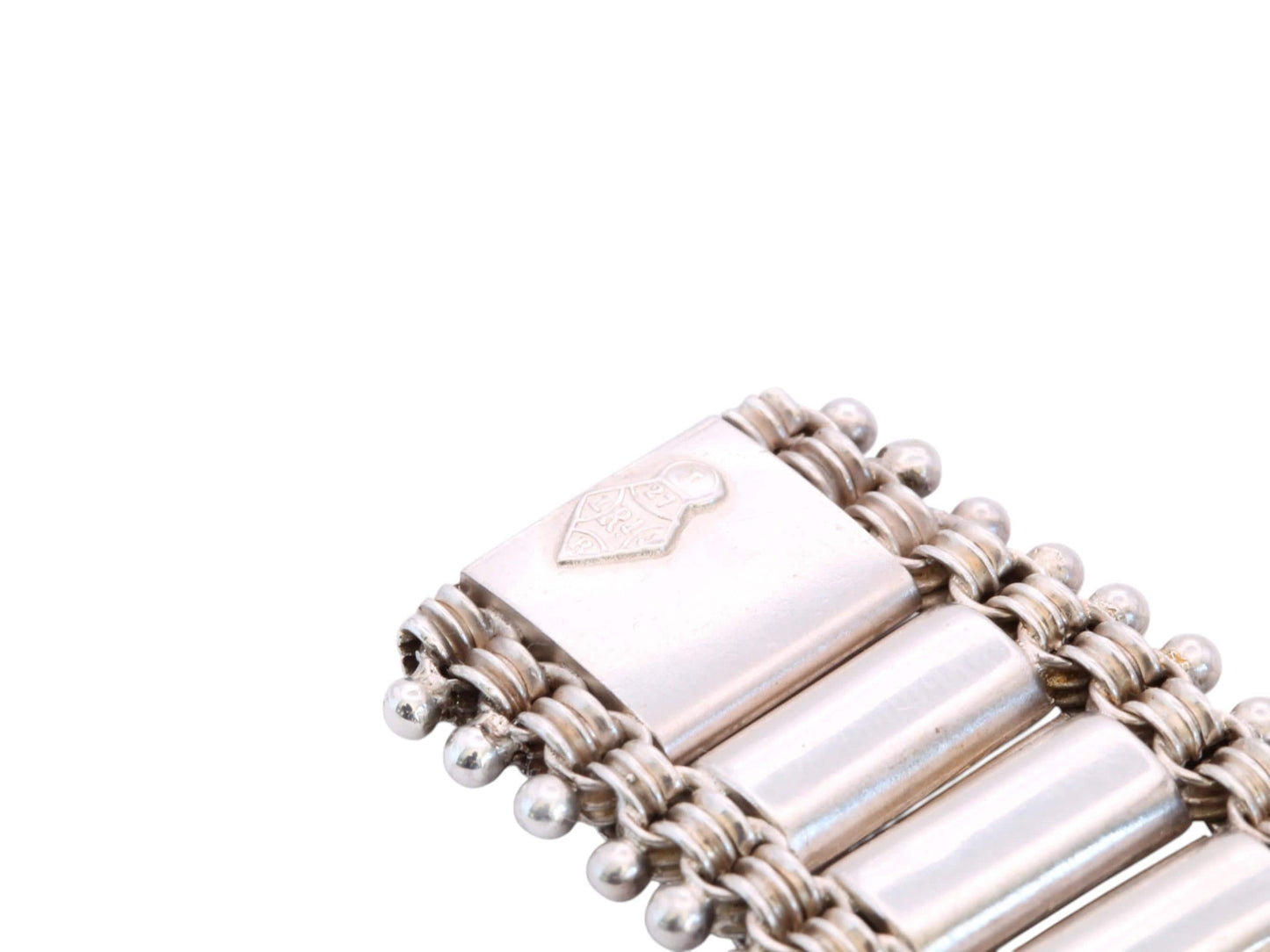 Antique Victorian Sterling Silver Engraved Panel Bracelet | 1880 — view 4