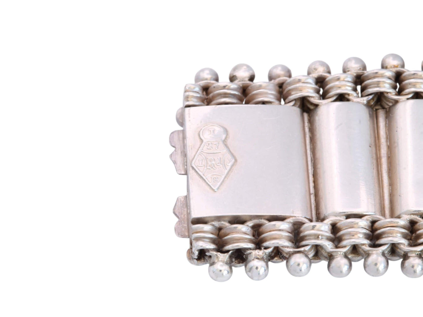Antique Victorian Sterling Silver Engraved Panel Bracelet | 1880 — view 5