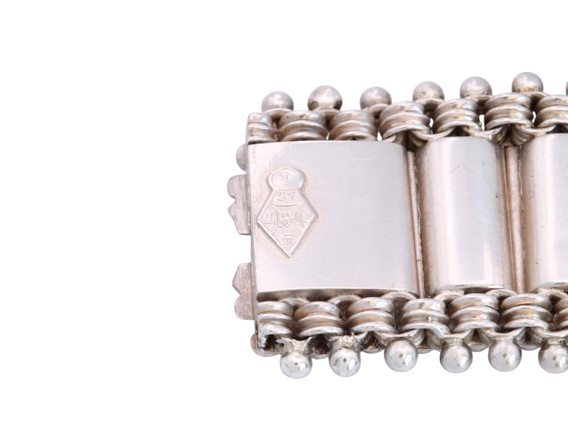 Antique Victorian Sterling Silver Engraved Panel Bracelet | 1880 — view 5