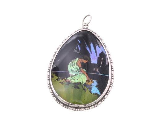 Art Deco Sterling Silver Butterfly Wing Pendant  | c.1930 — view 5