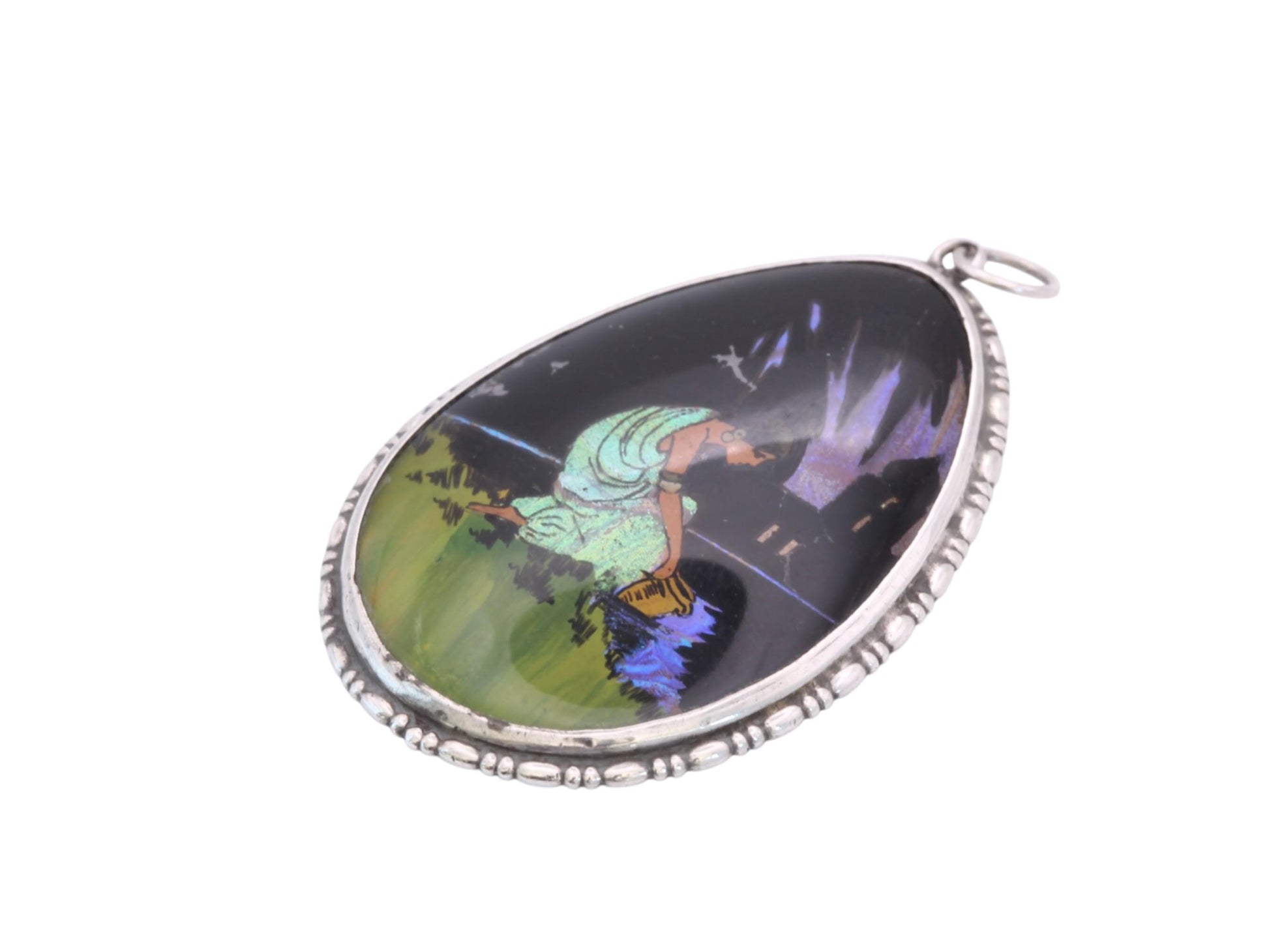 Art Deco Sterling Silver Butterfly Wing Pendant  | c.1930 — view 7