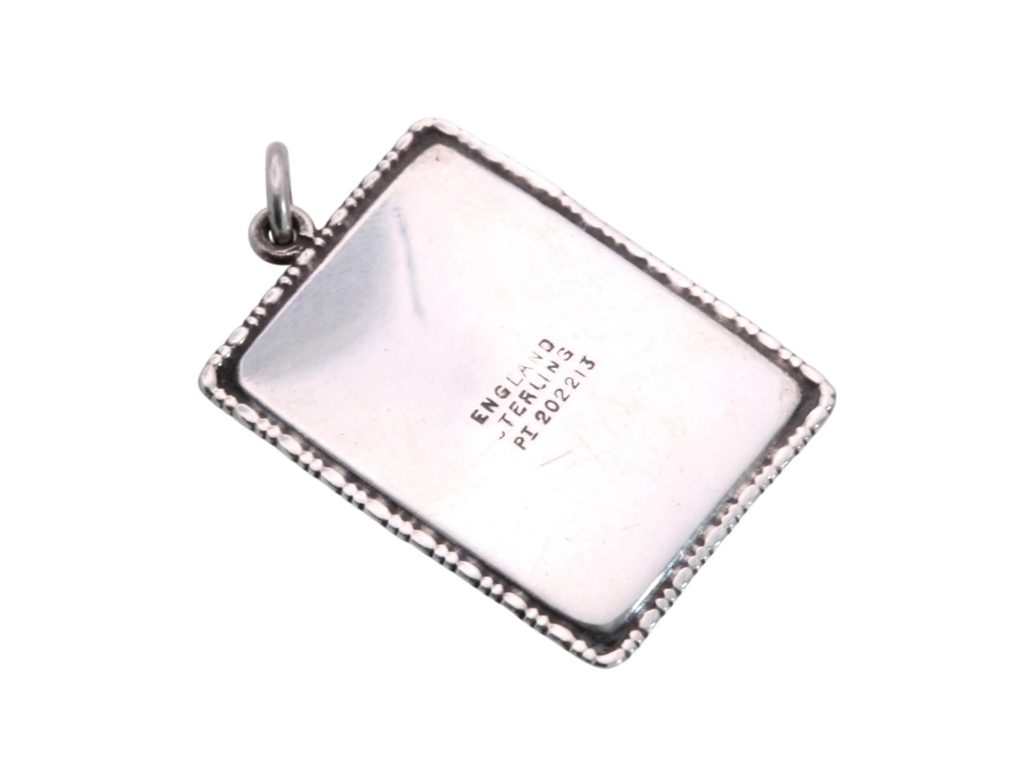 Art Deco Sterling Silver Butterfly Wing Pendant | Lady by Water Scene | c.1930 — view 5