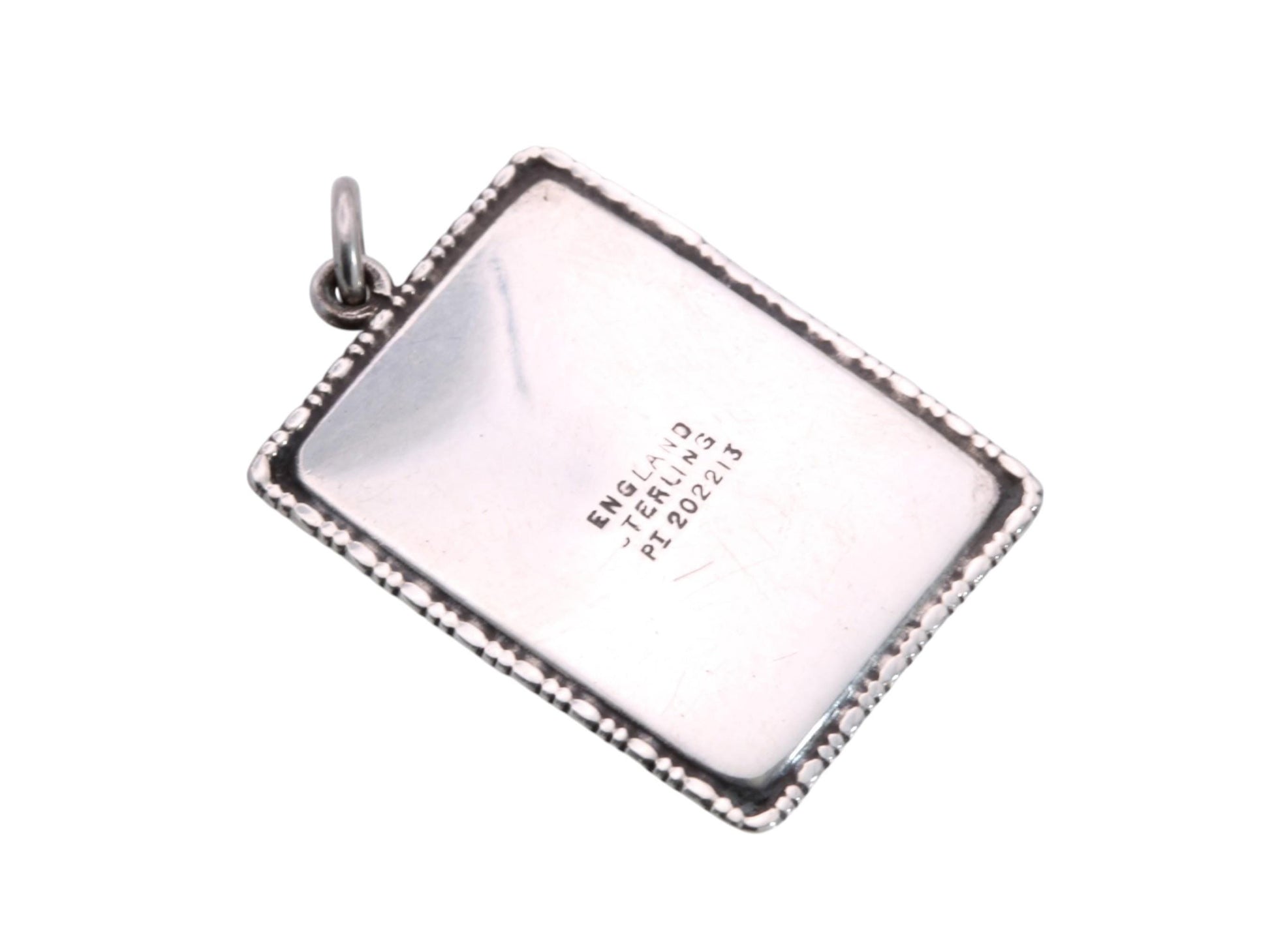 Art Deco Sterling Silver Butterfly Wing Pendant | Lady by Water Scene | c.1930 — view 5