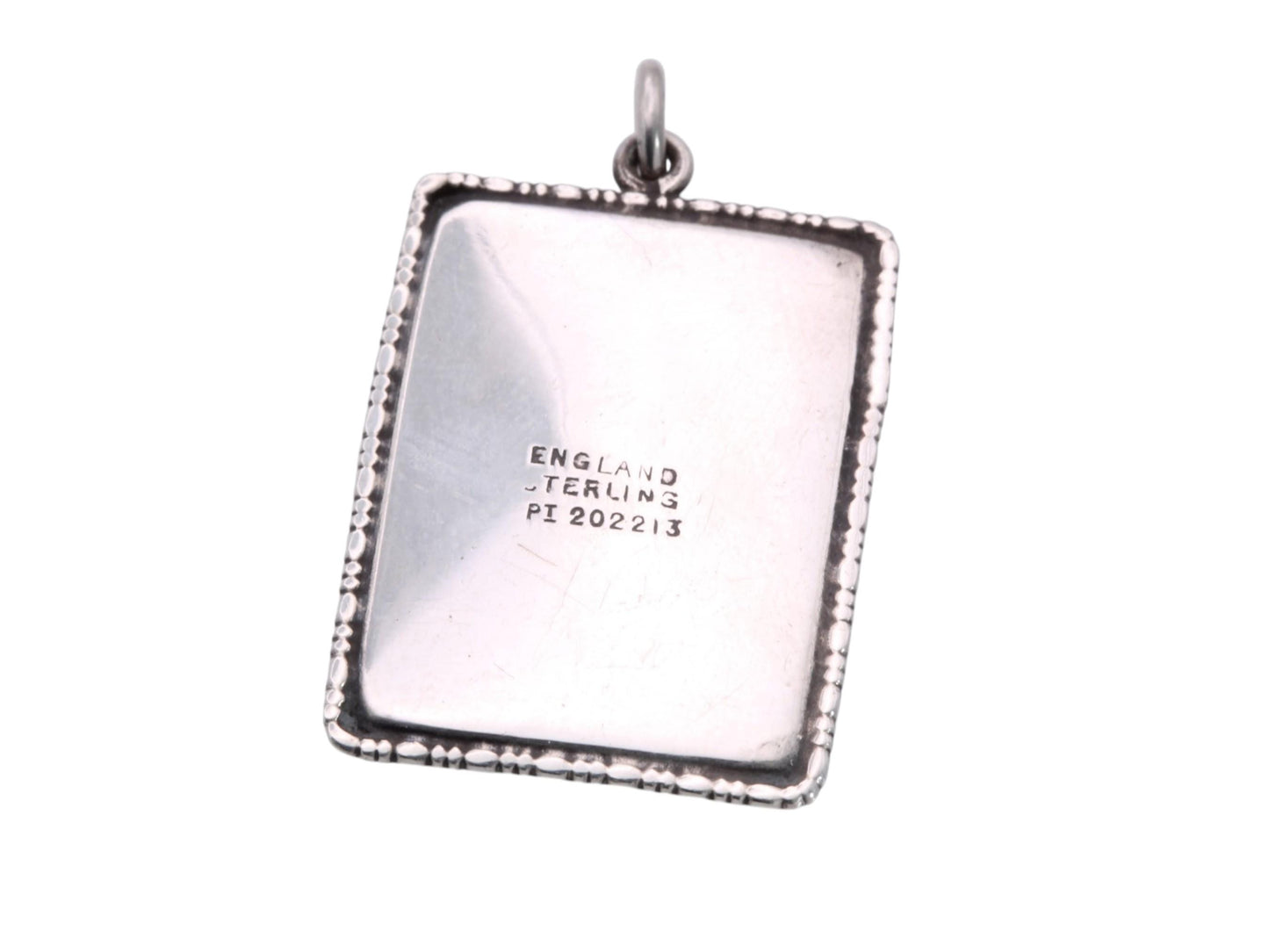 Art Deco Sterling Silver Butterfly Wing Pendant | Lady by Water Scene | c.1930 — view 10