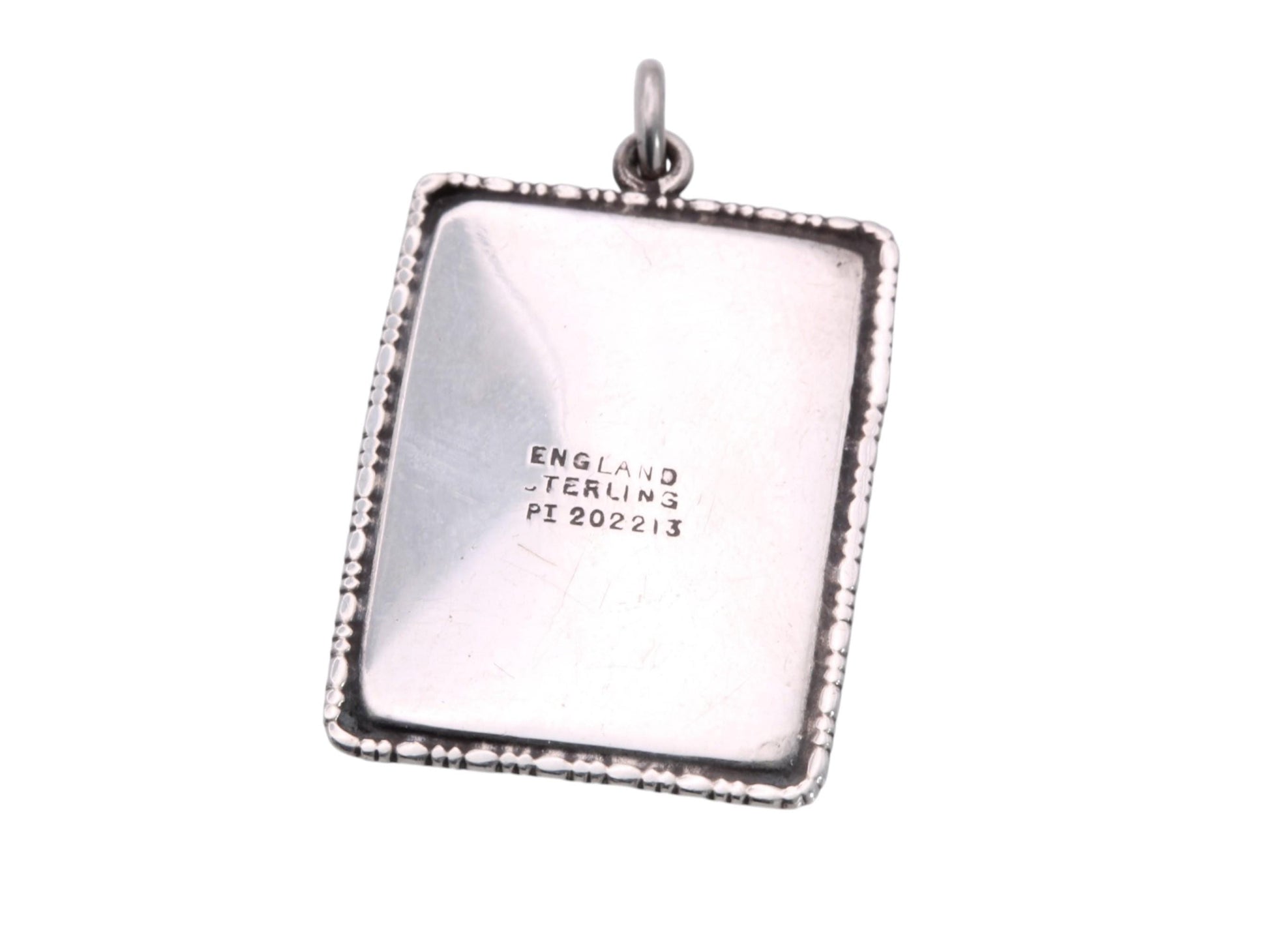 Art Deco Sterling Silver Butterfly Wing Pendant | Lady by Water Scene | c.1930 — view 10