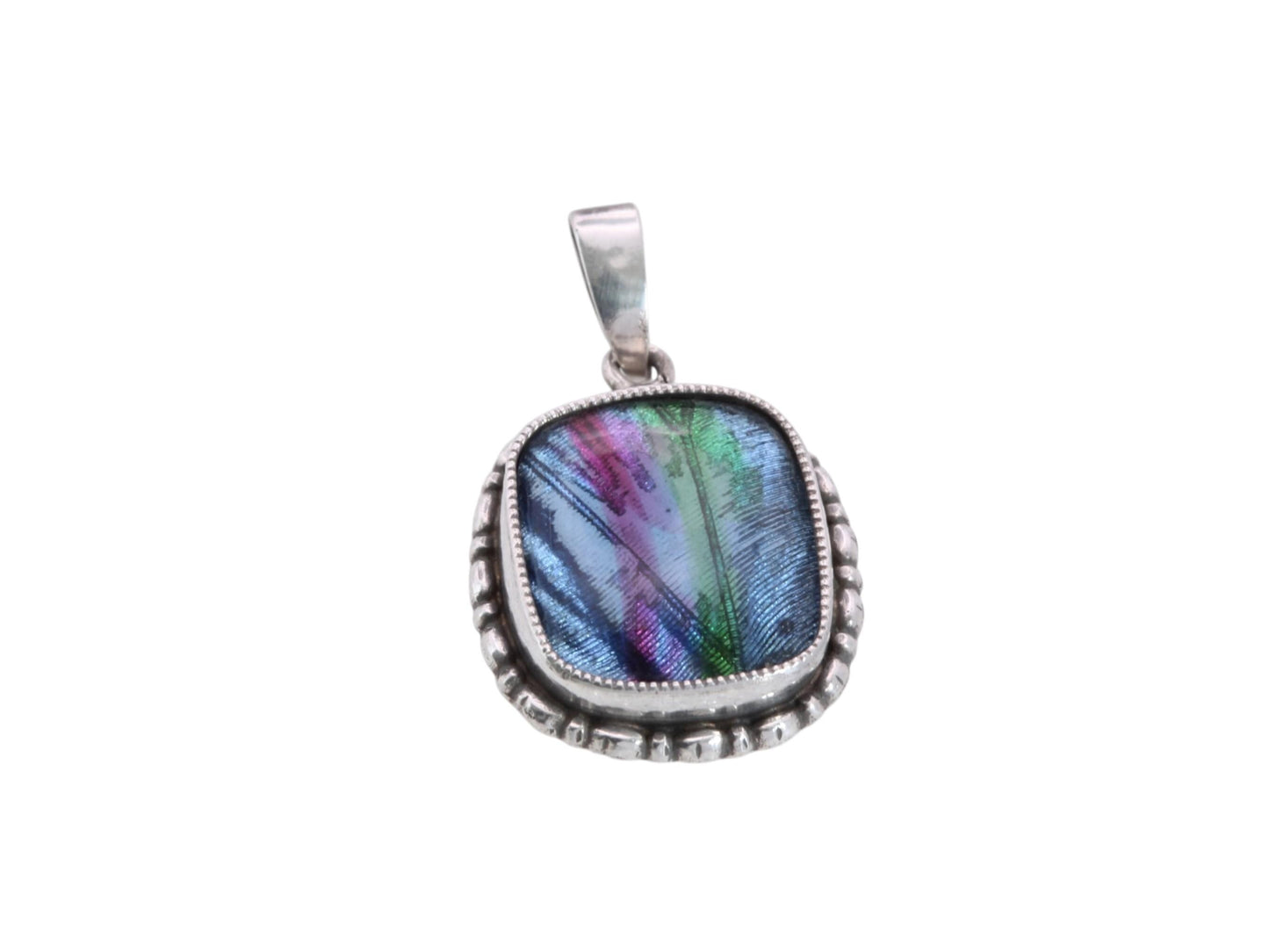 Art Deco Sterling Silver Butterfly Wing Pendant | Morpho Wing | c.1930 — view 4