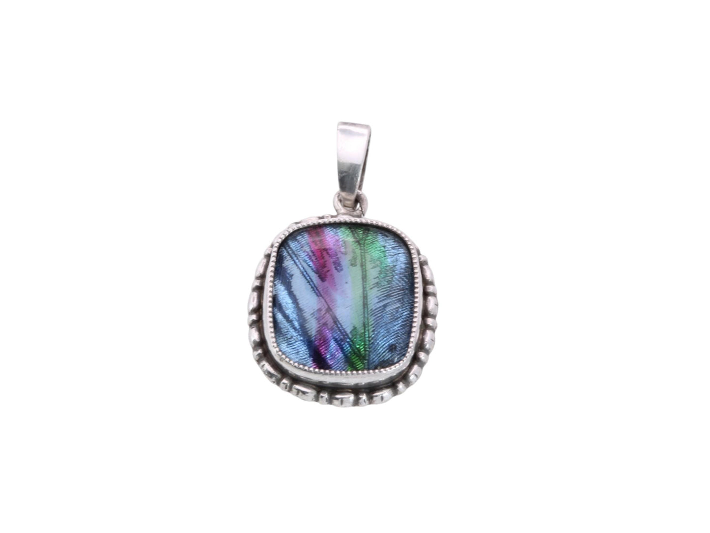 Art Deco Sterling Silver Butterfly Wing Pendant | Morpho Wing | c.1930 — view 5