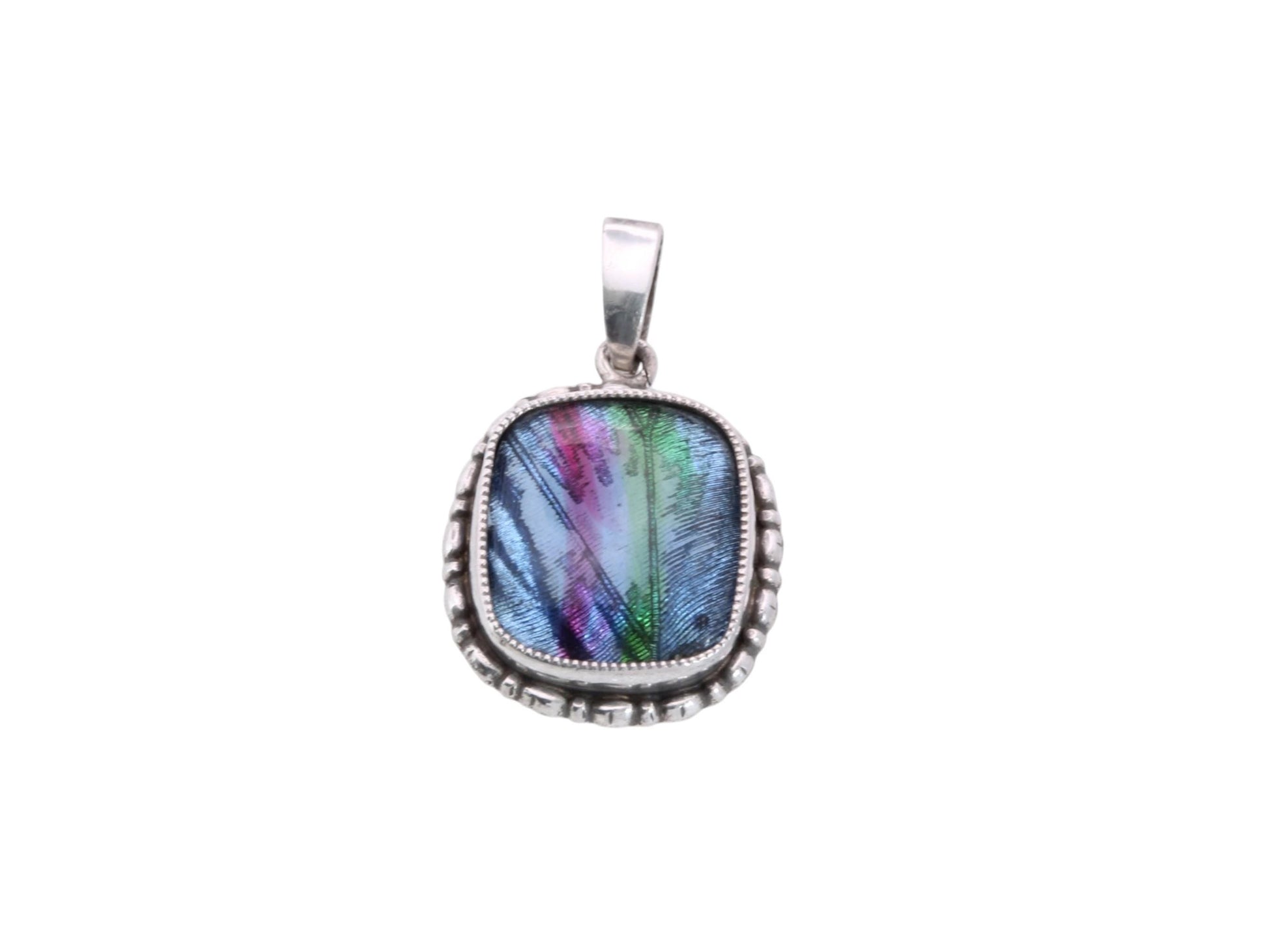 Art Deco Sterling Silver Butterfly Wing Pendant | Morpho Wing | c.1930 — view 5