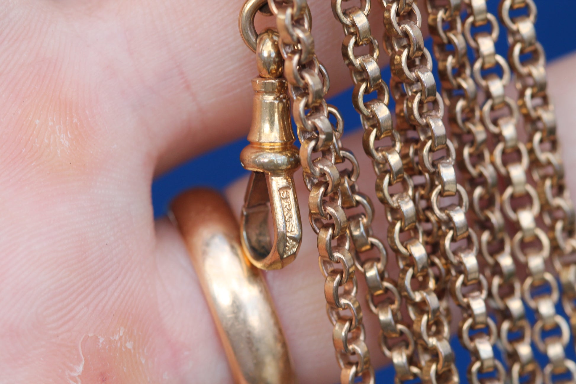 Antique Victorian 9ct Rolled Gold Long Guard Chain | 52.5" — view 5