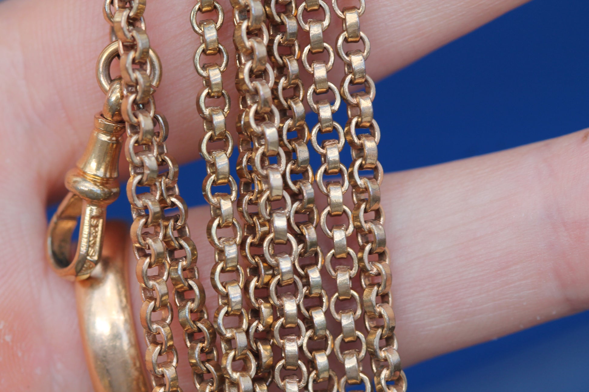 Antique Victorian 9ct Rolled Gold Long Guard Chain | 52.5" — view 7