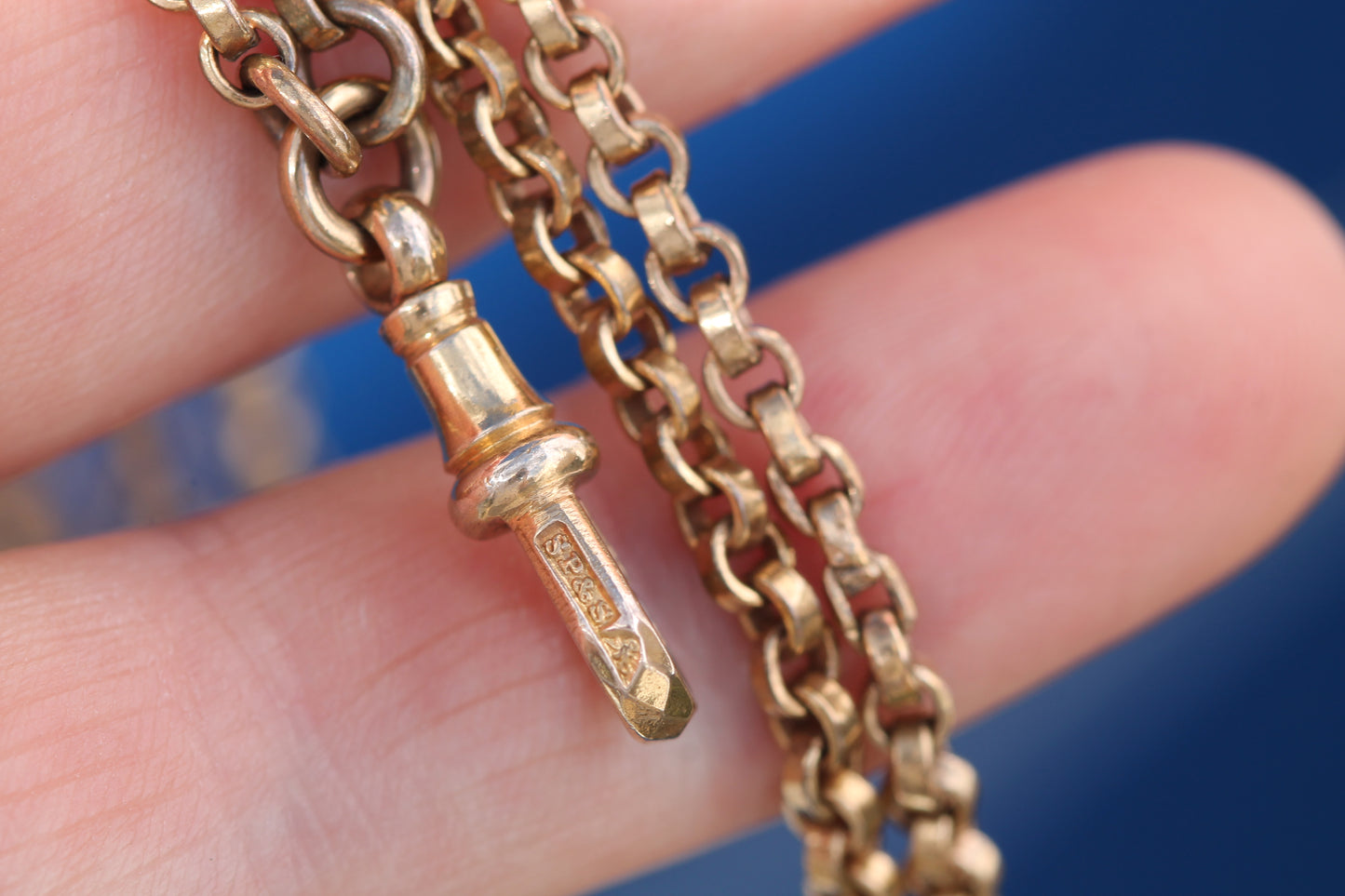 Antique Victorian 9ct Rolled Gold Long Guard Chain | 52.5" — view 8