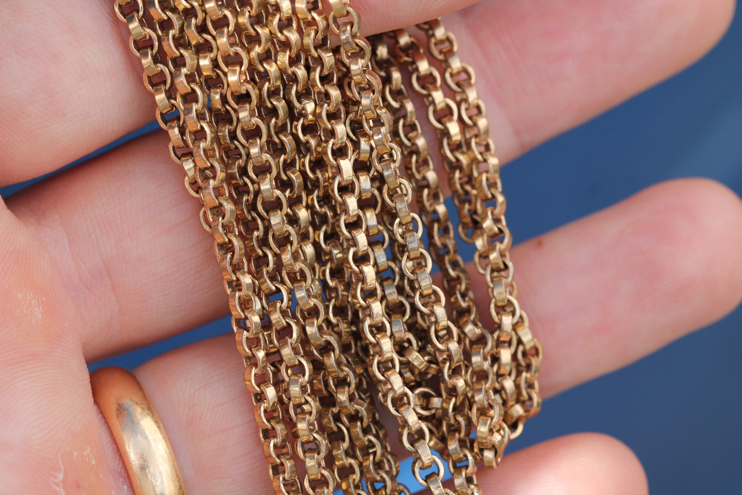 Antique Victorian 9ct Rolled Gold Long Guard Chain | 52.5" — view 11