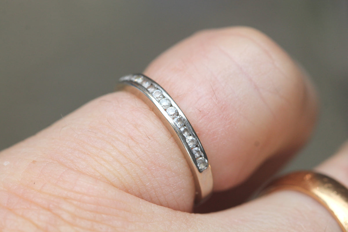 Vintage 18ct White Gold Diamond Half Eternity Ring | 14 Diamonds — view 6