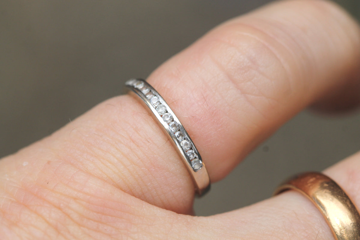 Vintage 18ct White Gold Diamond Half Eternity Ring | 14 Diamonds — view 7
