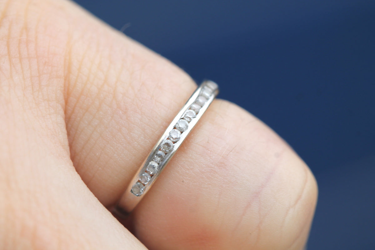 Vintage 18ct White Gold Diamond Half Eternity Ring | 14 Diamonds — view 8