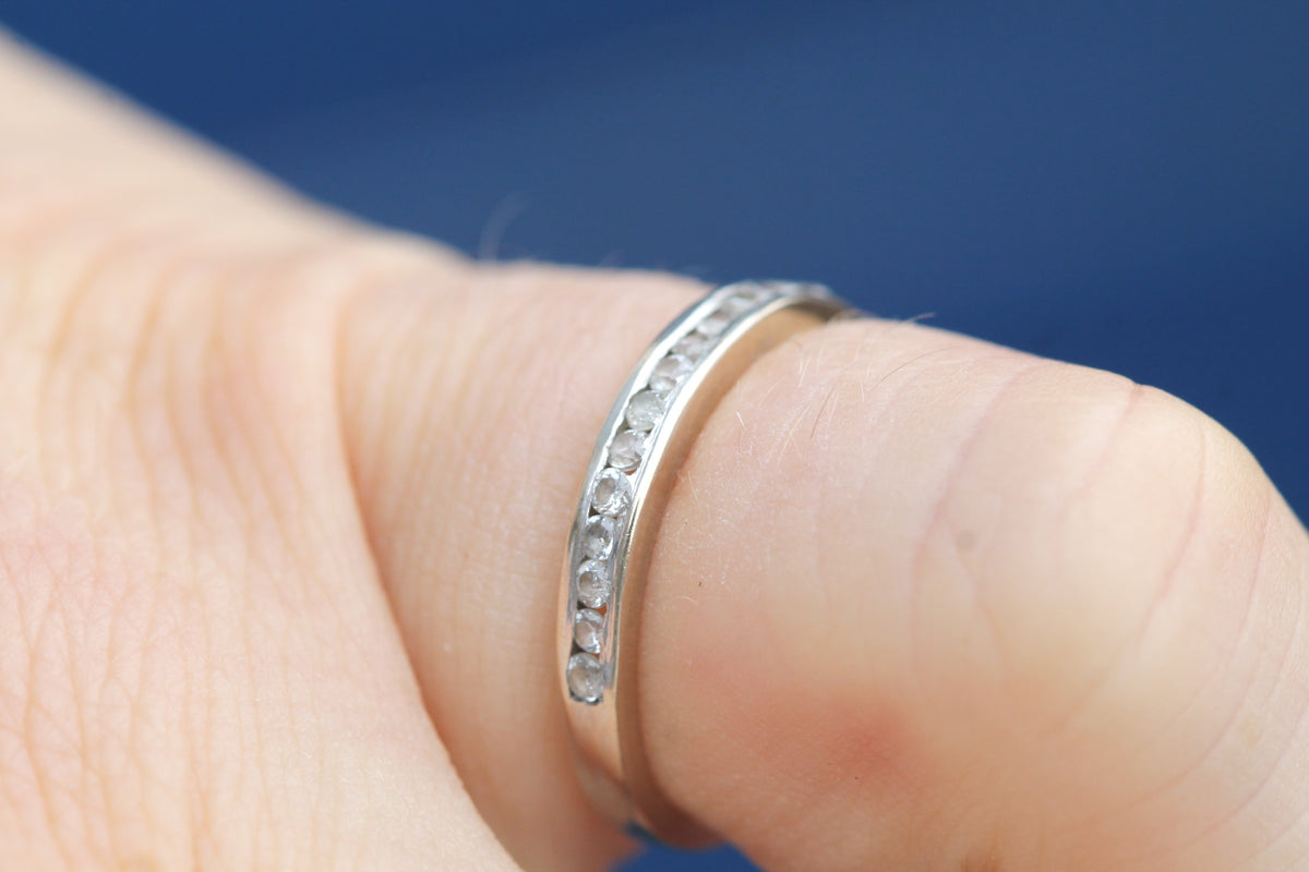 Vintage 18ct White Gold Diamond Half Eternity Ring | 14 Diamonds — view 9