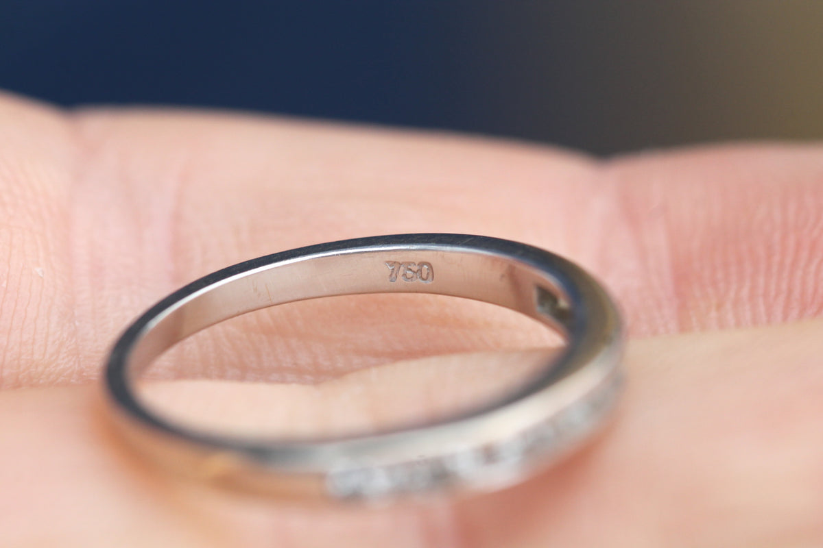 Vintage 18ct White Gold Diamond Half Eternity Ring | 14 Diamonds — view 11