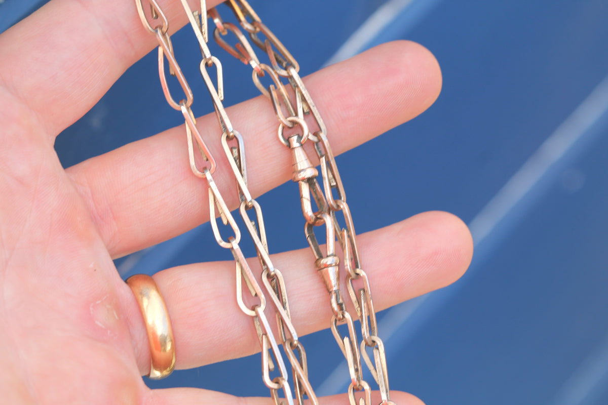 Antique Victorian 9ct rolled gold open link chain necklace