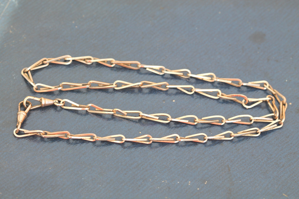 Antique Victorian 9ct Rolled Gold Open Link Long Chain Necklace c.1890 | 25" — view 11