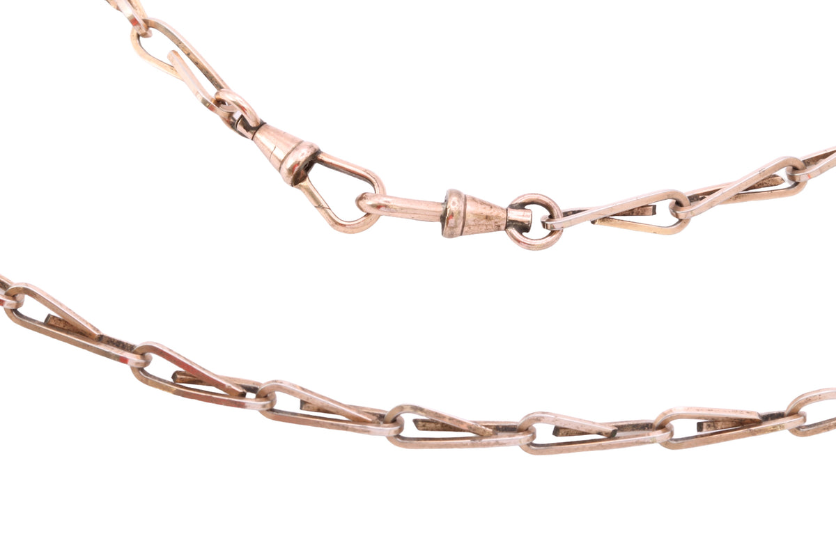 Antique Victorian 9ct Rolled Gold Open Link Long Chain Necklace c.1890 | 25" — view 7