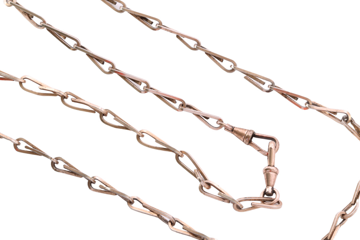 Antique Victorian 9ct Rolled Gold Open Link Long Chain Necklace c.1890 | 25" — view 9