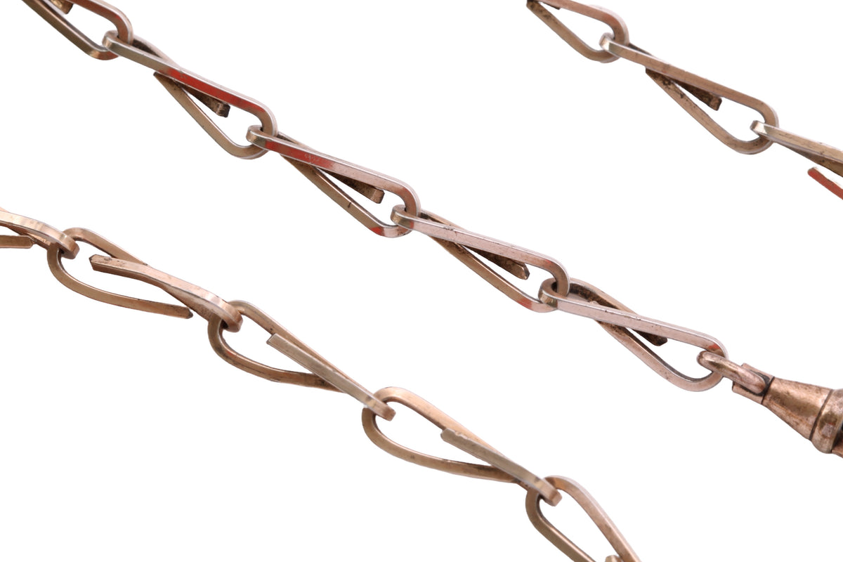 Antique Victorian 9ct Rolled Gold Open Link Long Chain Necklace c.1890 | 25" — view 12