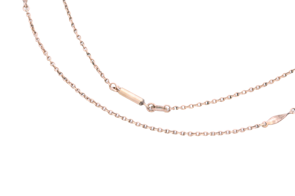 Antique c.1900 9ct Rolled Gold Swirl Link Necklace | 18.5" — view 6