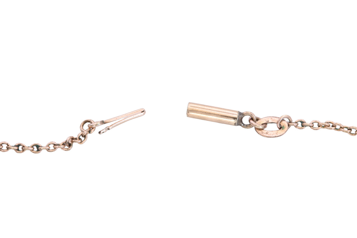 Antique c.1900 9ct Rolled Gold Swirl Link Necklace | 18.5" — view 5