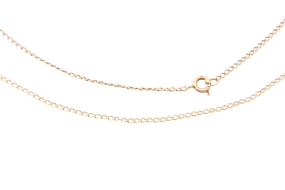 Vintage c.1970 9ct Gold Fine Curb Link Necklace | 24.5" — view 4