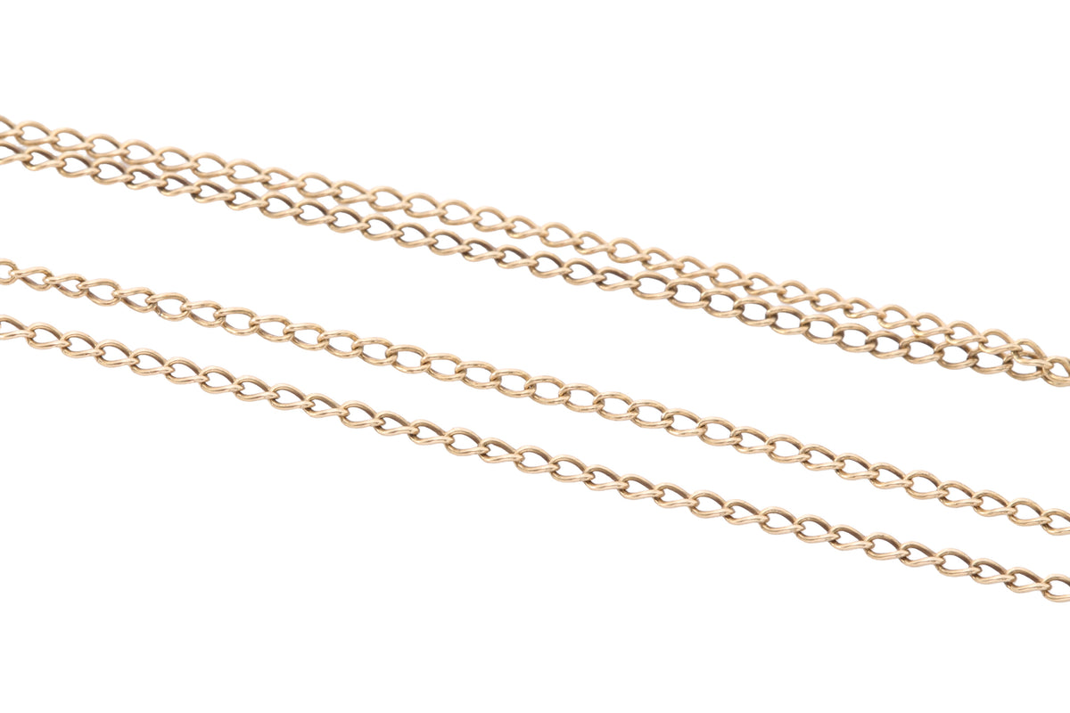 Vintage c.1970 9ct Gold Fine Curb Link Necklace | 24.5" — view 5