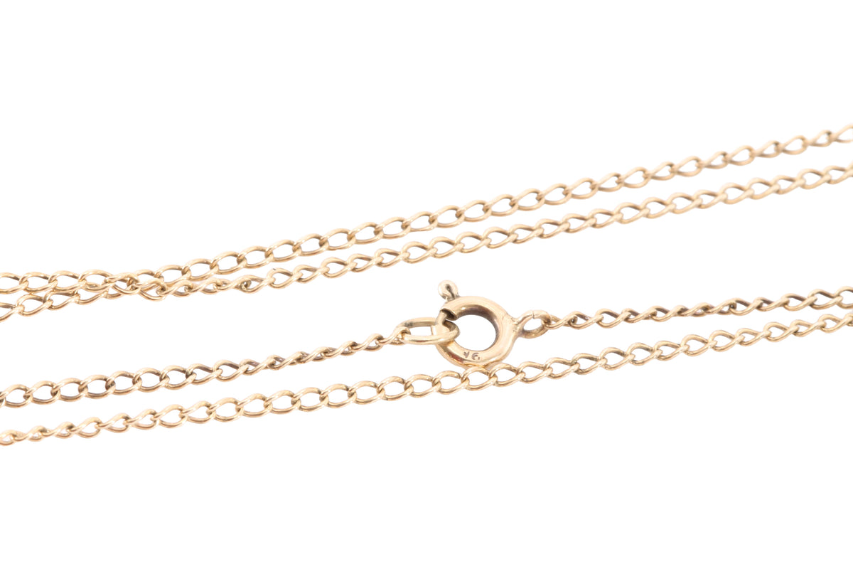 Vintage c.1970 9ct Gold Fine Curb Link Necklace | 24.5" — view 11