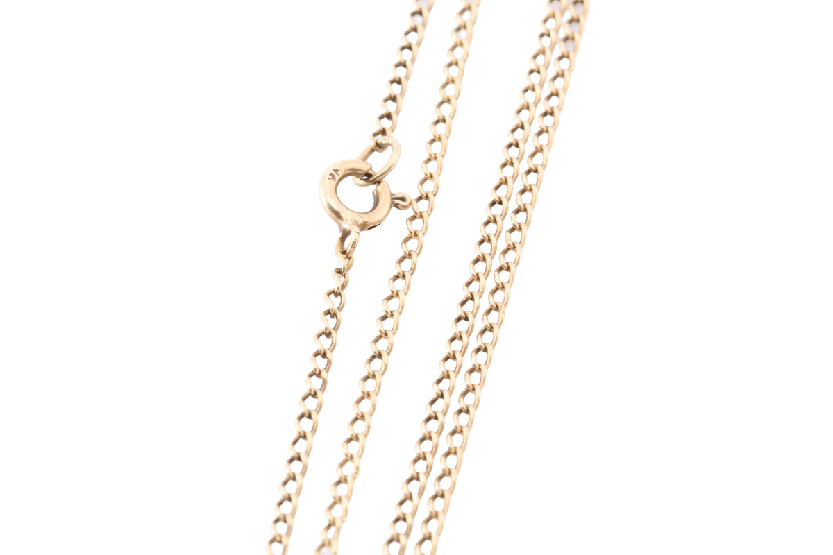 Vintage c.1970 9ct Gold Fine Curb Link Necklace | 24.5" — view 12