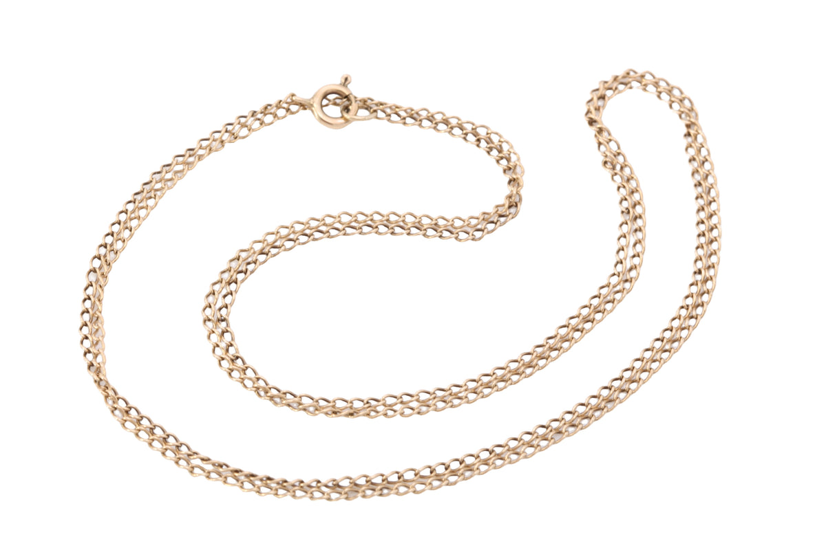 Vintage 9ct gold necklace showing spring ring clasp