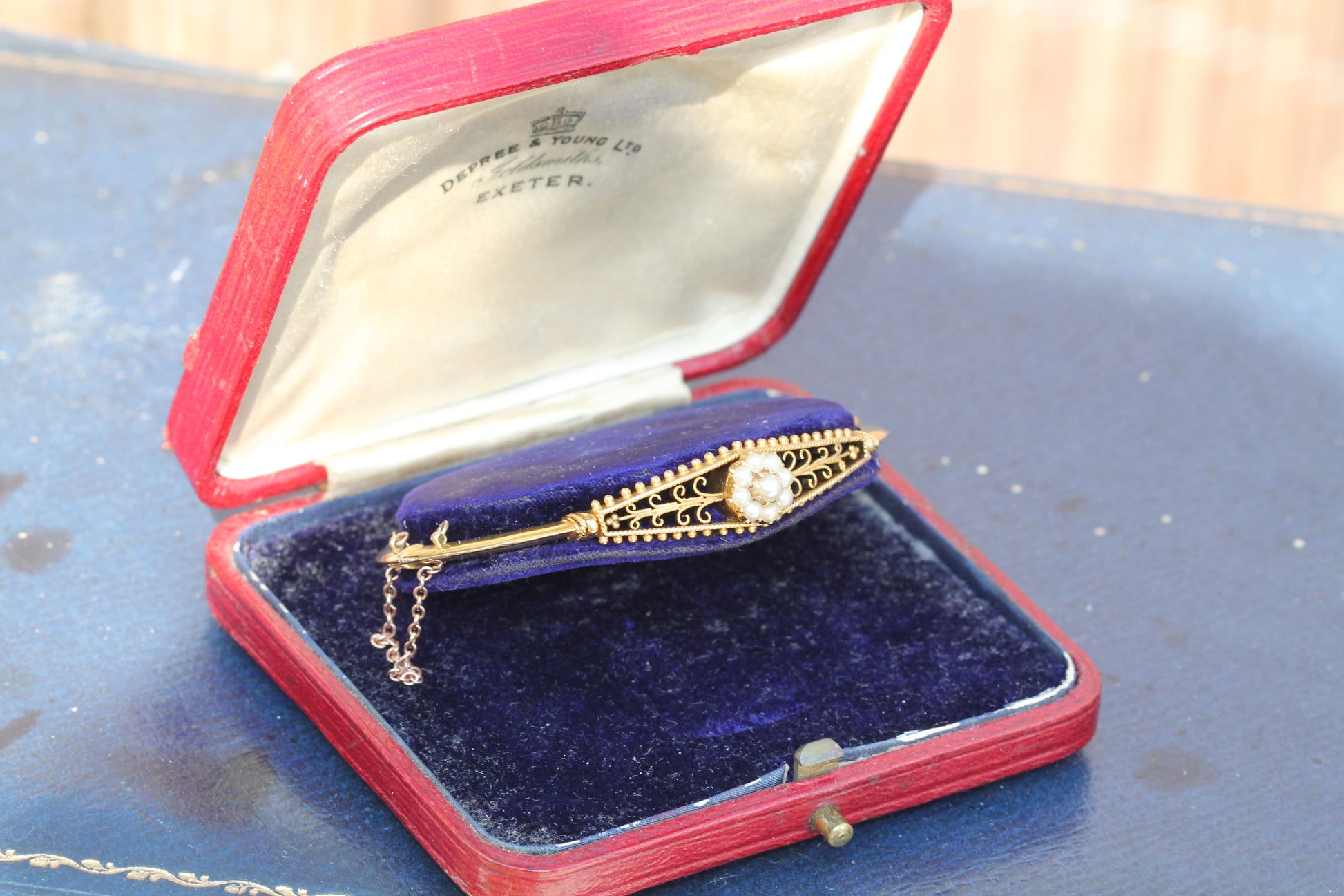 Antique Edwardian 15ct Gold Pearl Cluster Bangle | Original Box c.1905 — view 11