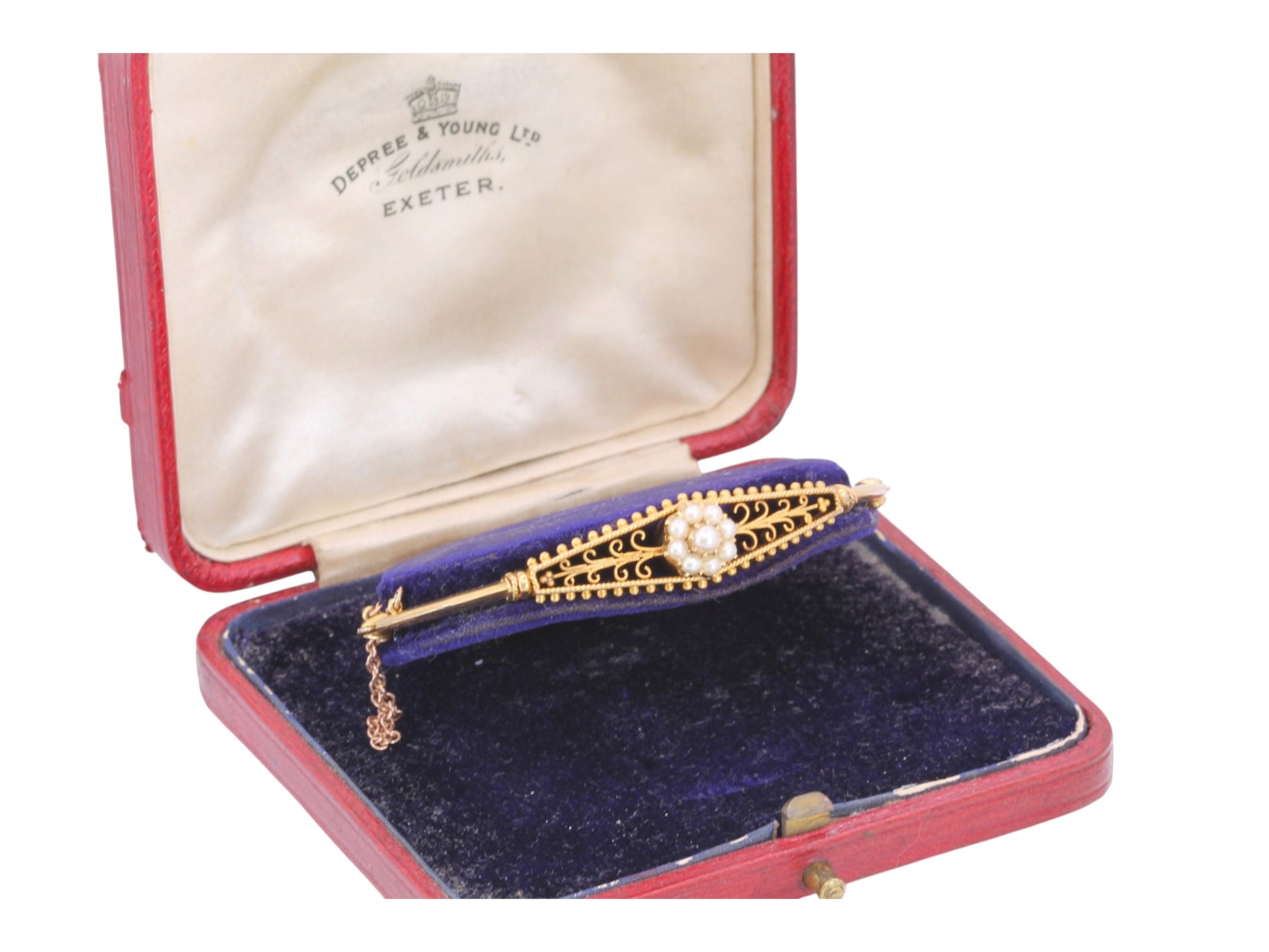 Antique Edwardian 15ct Gold Pearl Cluster Bangle | Original Box c.1905 — view 19