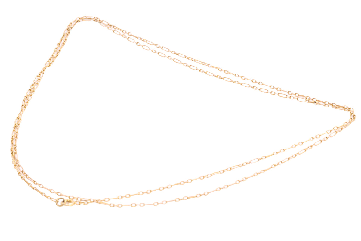 Antique 9ct Yellow Gold Trombone Link Long Guard Chain c.1900 | 35" — view 11