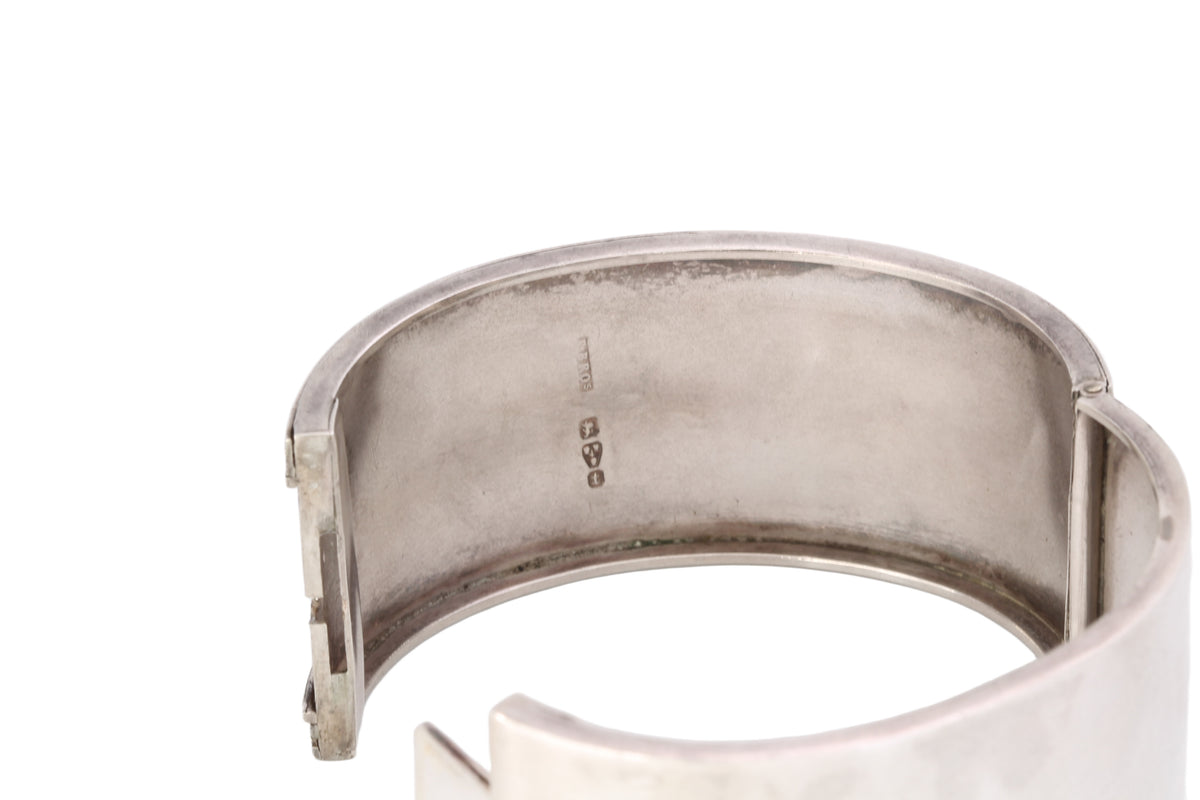 Antique Victorian Sterling Silver Floral Engraved Cuff Bangle | 1882 — view 20