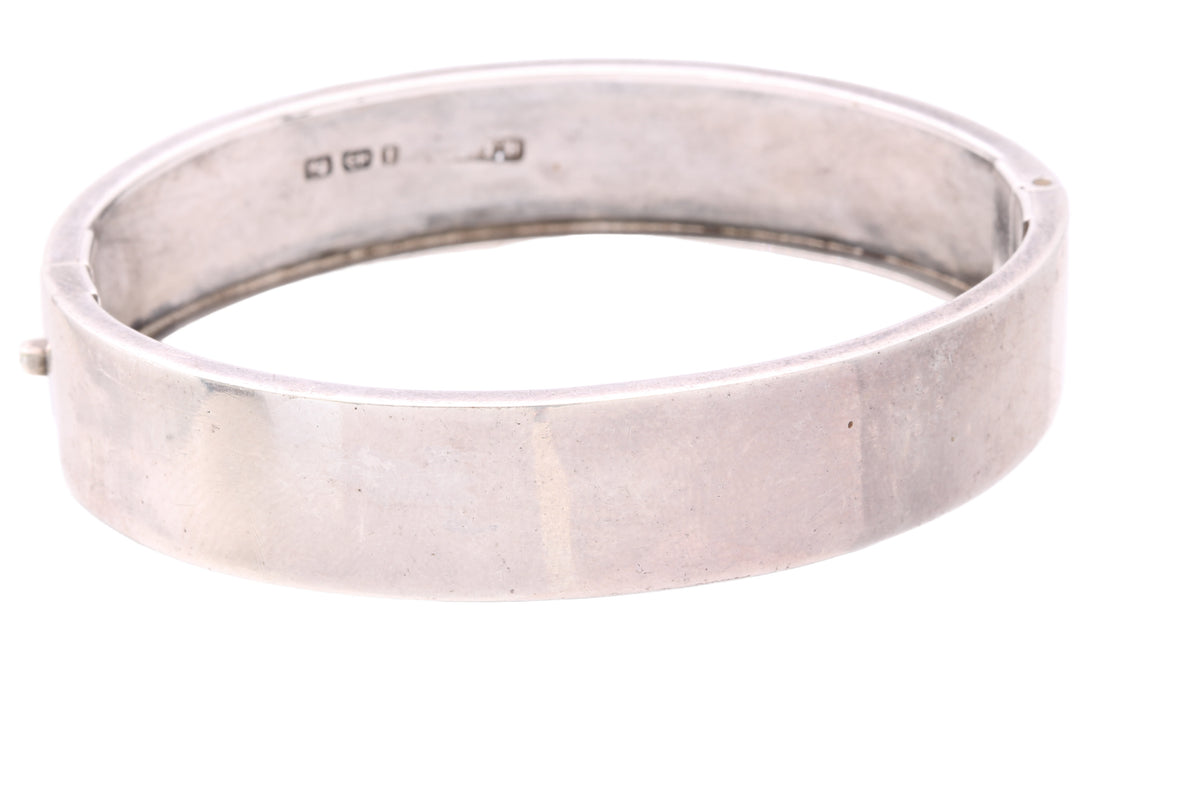 Antique Victorian Sterling Silver & 9ct Rose Green Gold Bangle | 1883 — view 16