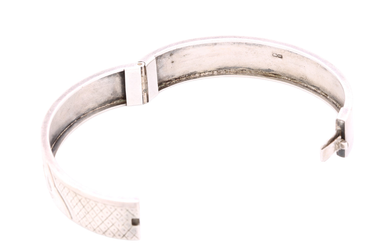 Antique Victorian Sterling Silver & 9ct Rose Green Gold Bangle | 1883 — view 18
