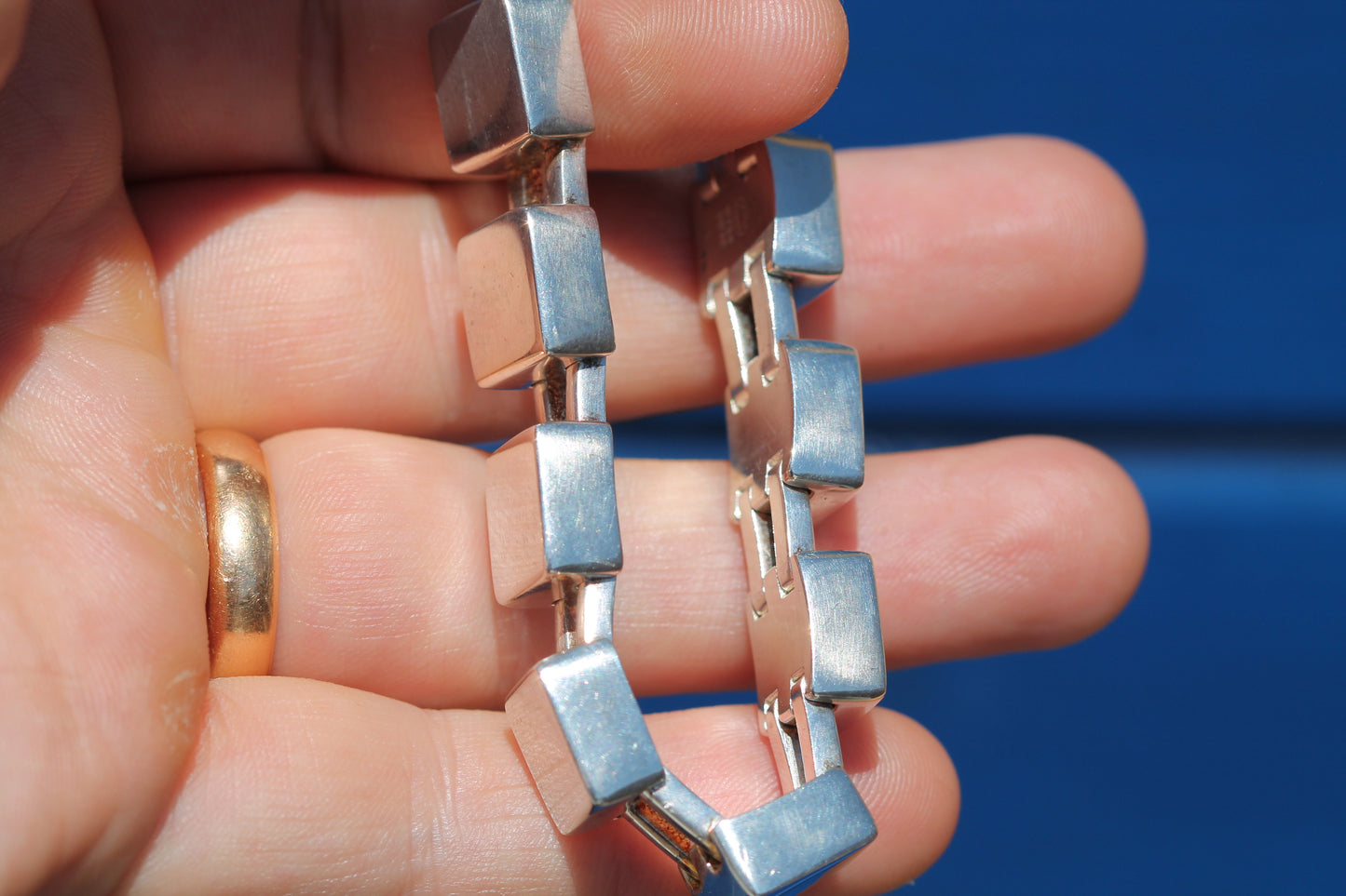 Vintage Georg Jensen Sterling Silver Modernist Bracelet | Design 593C — view 6
