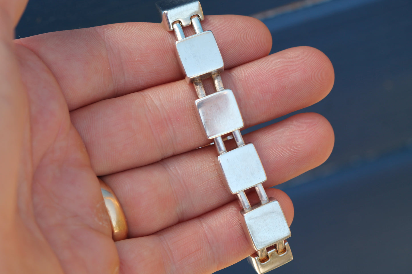 Vintage Georg Jensen Sterling Silver Modernist Bracelet | Design 593C — view 10