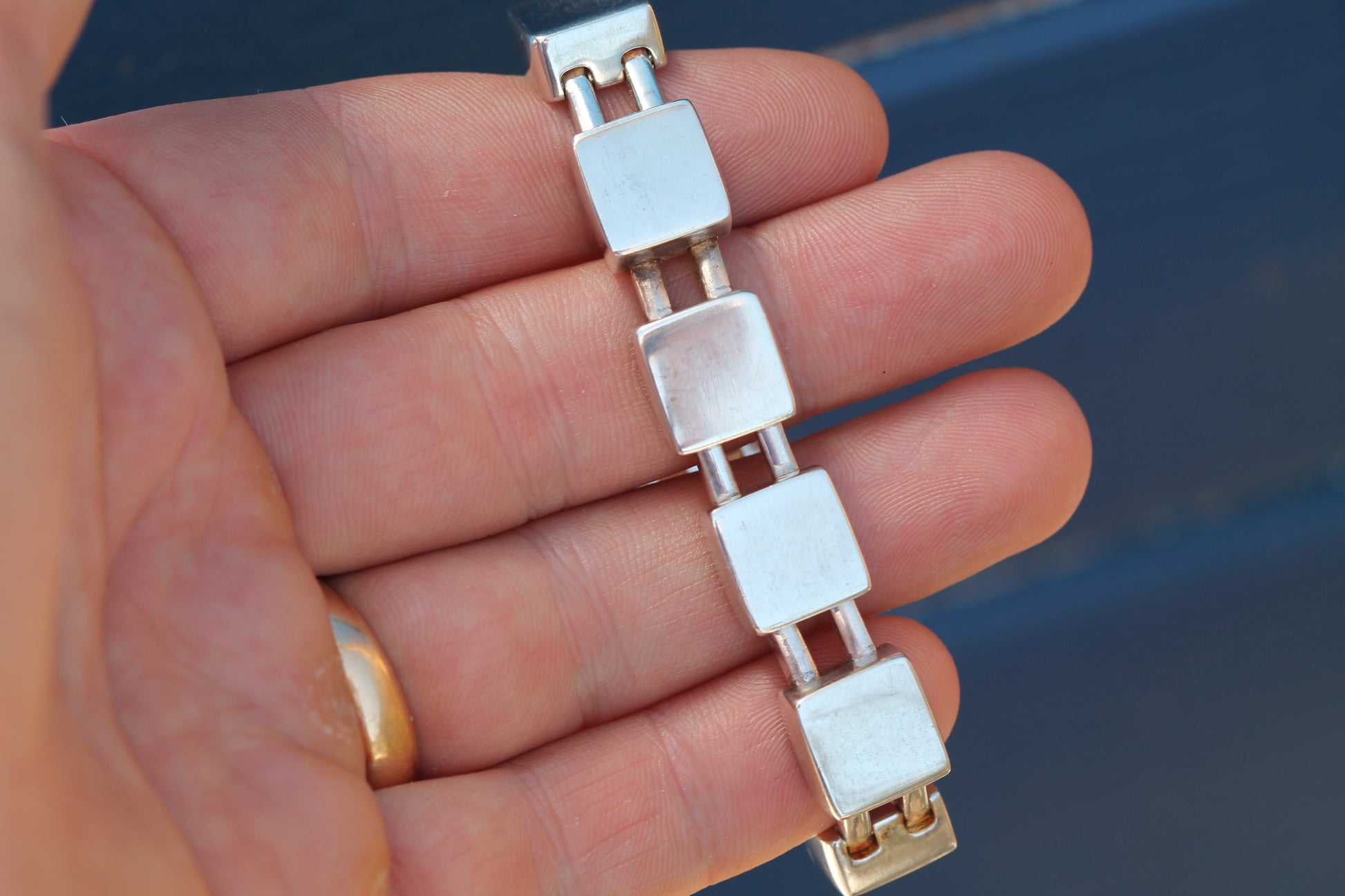 Vintage Georg Jensen Sterling Silver Modernist Bracelet | Design 593C — view 10