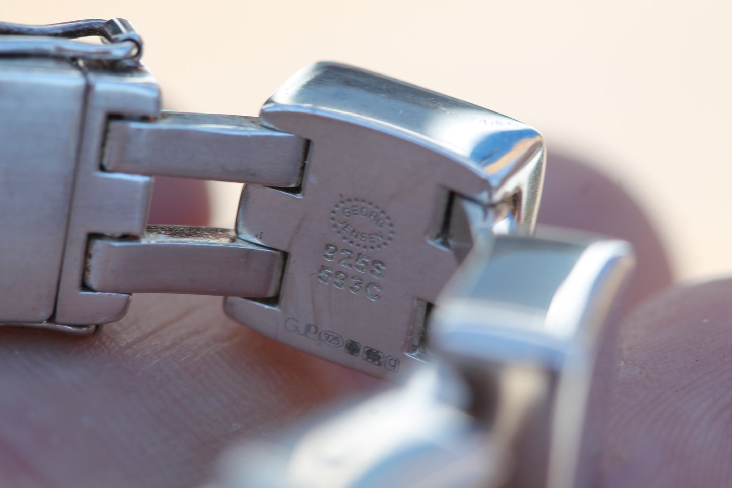 Vintage Georg Jensen Sterling Silver Modernist Bracelet | Design 593C — view 16