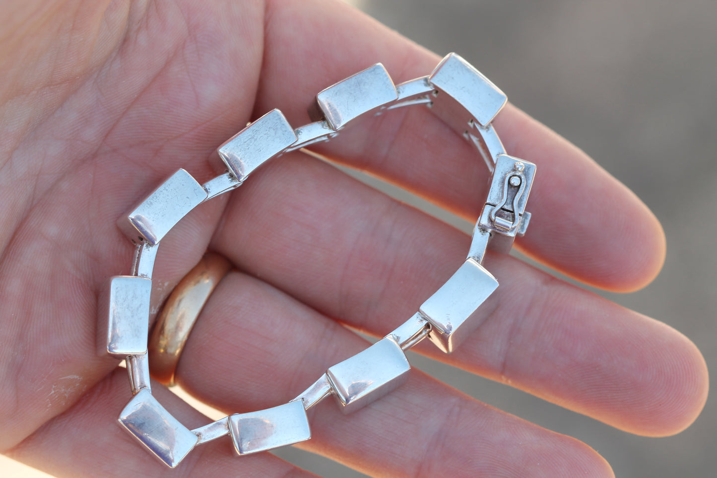 Vintage Georg Jensen Sterling Silver Modernist Bracelet | Design 593C — view 7