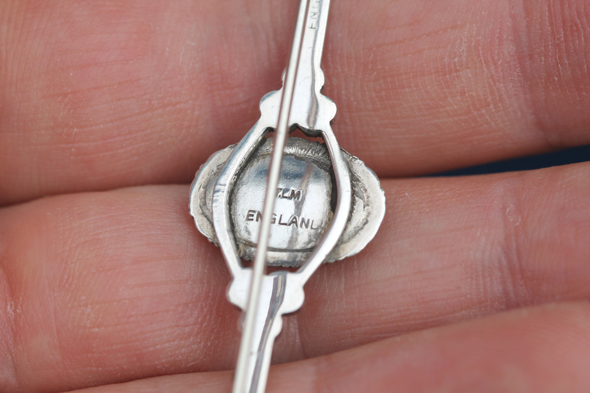 Art Deco Thomas L Mott Sterling Silver Butterfly Wing Bar Brooch c.1930 — view 10