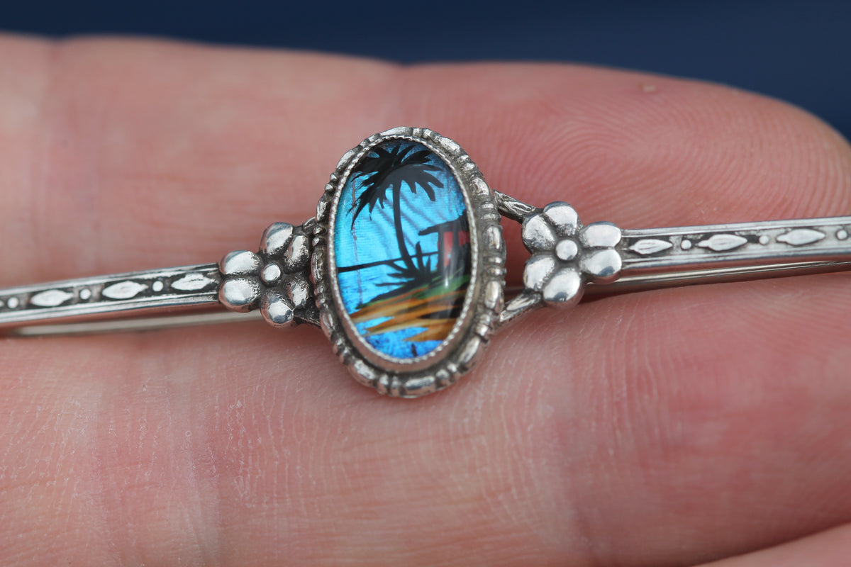 Art Deco Thomas L Mott Sterling Silver Butterfly Wing Bar Brooch c.1930 — view 11